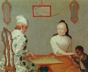 Ein spanischer Mann und seine Frau, aus einer Serie über gemischtrassige Ehen in Mexiko